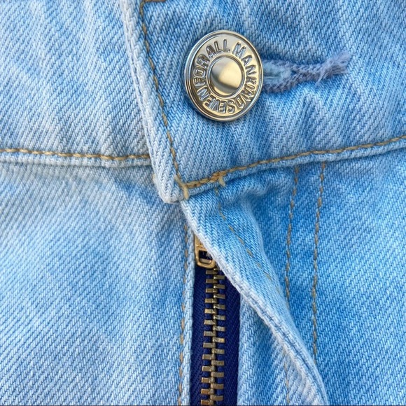 7 For All Mankind plus size frayed denim jean mini skirt w/ fringe NWT Sz 32 - Picture 13 of 16